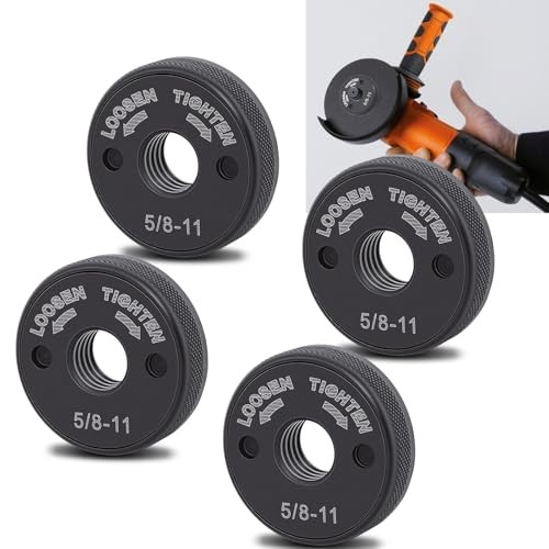 5/8-11 Quick Change Angle Grinder Nut, Self-Locking, 4 Pack | Black – 4 pack