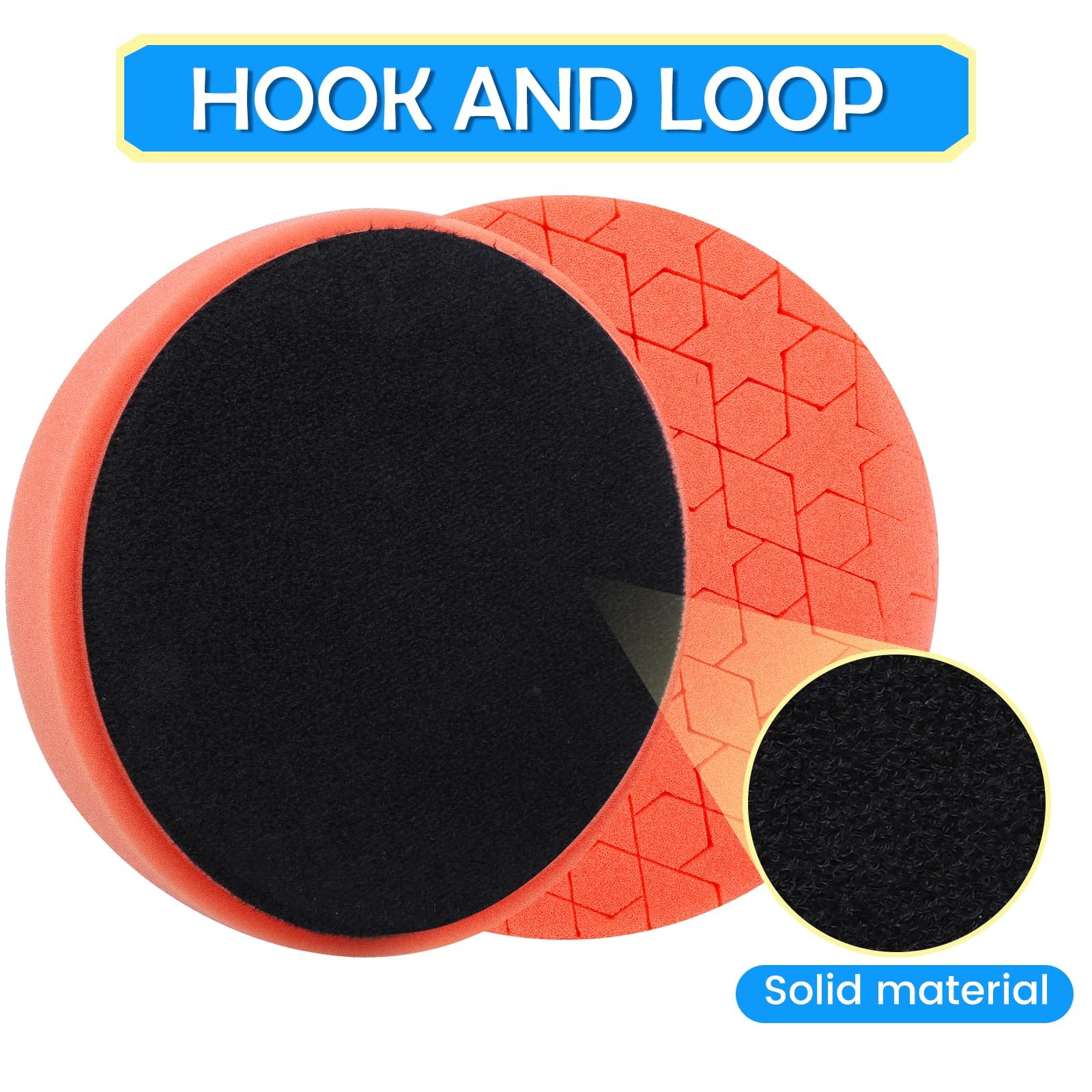 6 PCS 6 Inch Buffing Pads Polishing Sponge 6.5 Inch Face For 150mm Plate