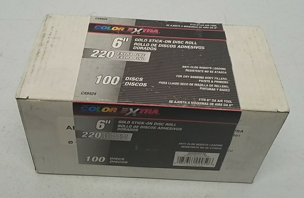 Color Extra CX8424 6 Inch 220 Grit Stick-On Sanding Discs 100 Count