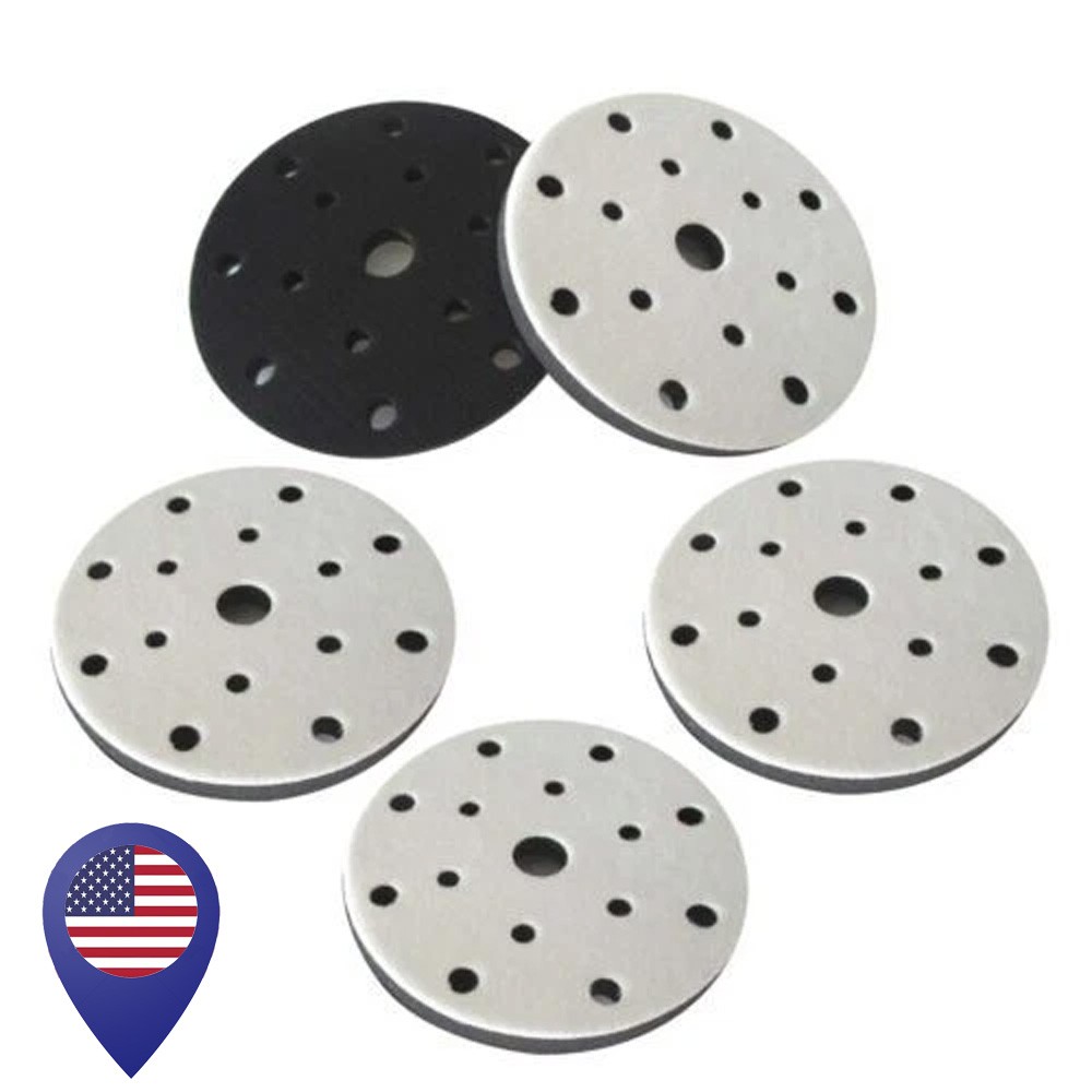 5PCS Hook Loop Soft Foam Interface Sanding Disc Sander Buffer Backing Pad 6 inch