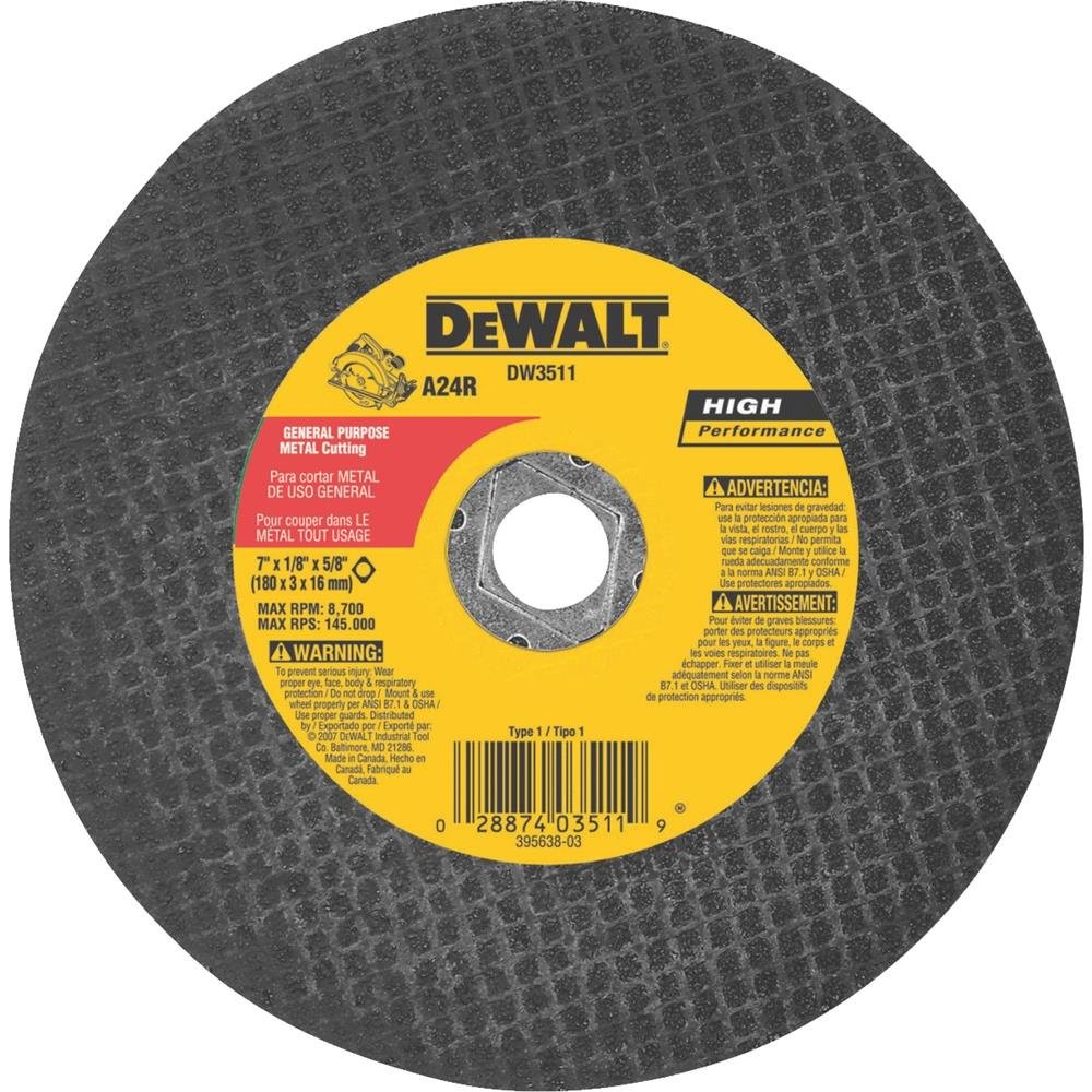 DeWalt 7 in. x 1/8 in. Metal Abrasive Saw Blade Bulk – DW3511