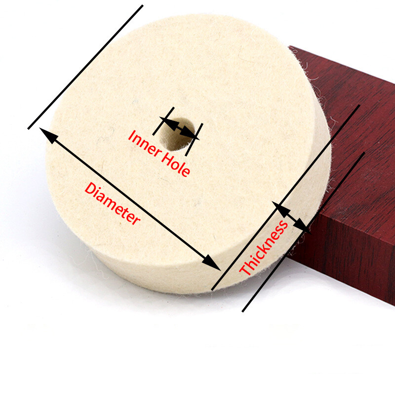 75x10mm Wool Polishing Wheel Buffing Pad Felt Grinding Disc For Wood Metal