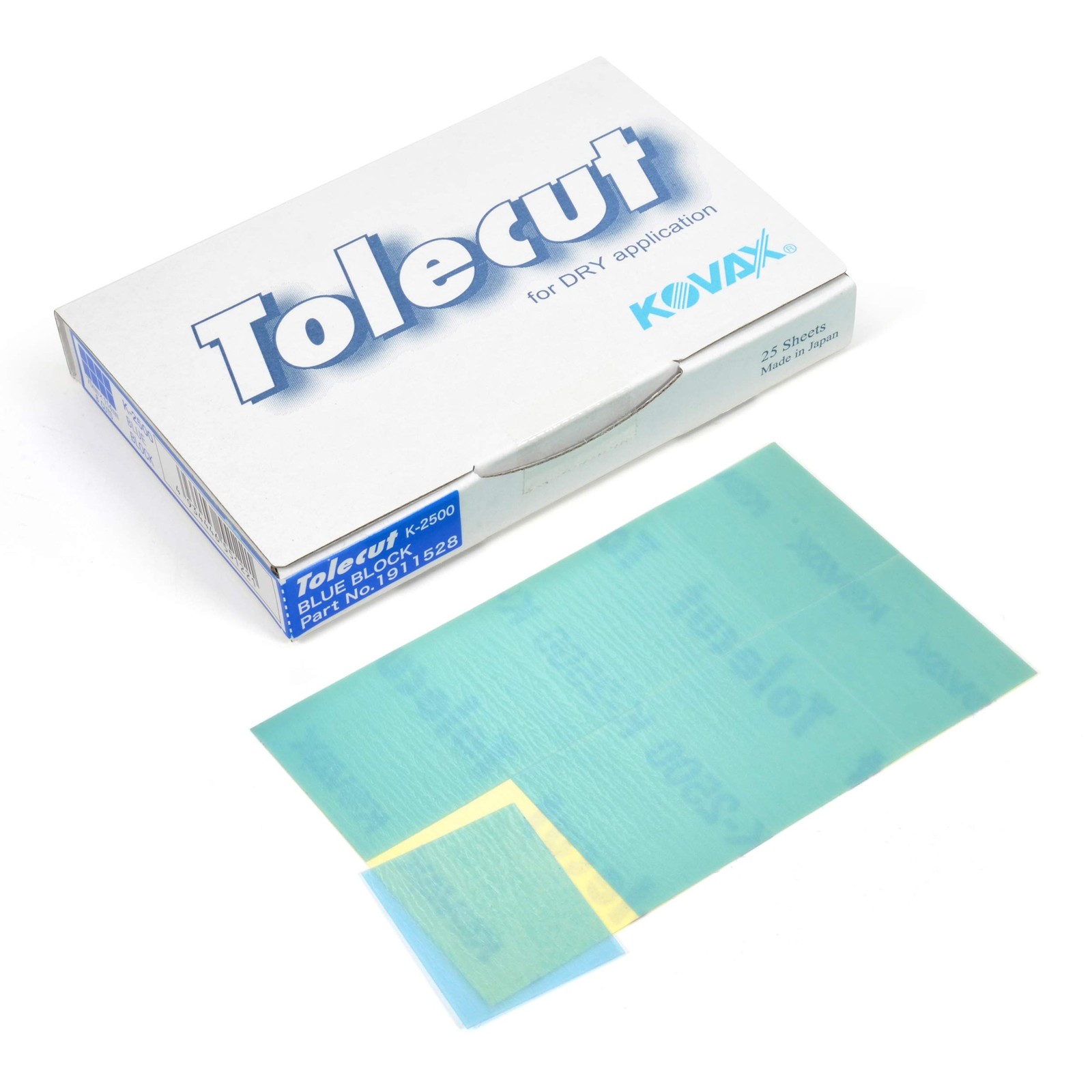 Tolecut PSA 8-Cut Block Sanding Sheets, Blue K-2500, 191-1528, 25 Sheets