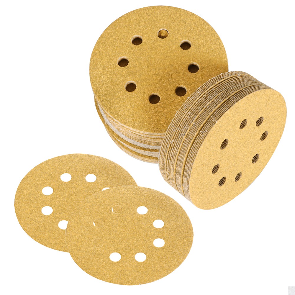 100 Pack 5 Inch 8-Hole 100 Grit Hook-and-Loop Sanding Disc Sander Paper