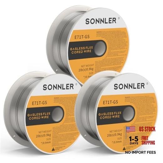SONNER 035 Flux Core Welding Wire,3 Packs 2-Pound E71T-GS Low 0.035″3PACK2LB