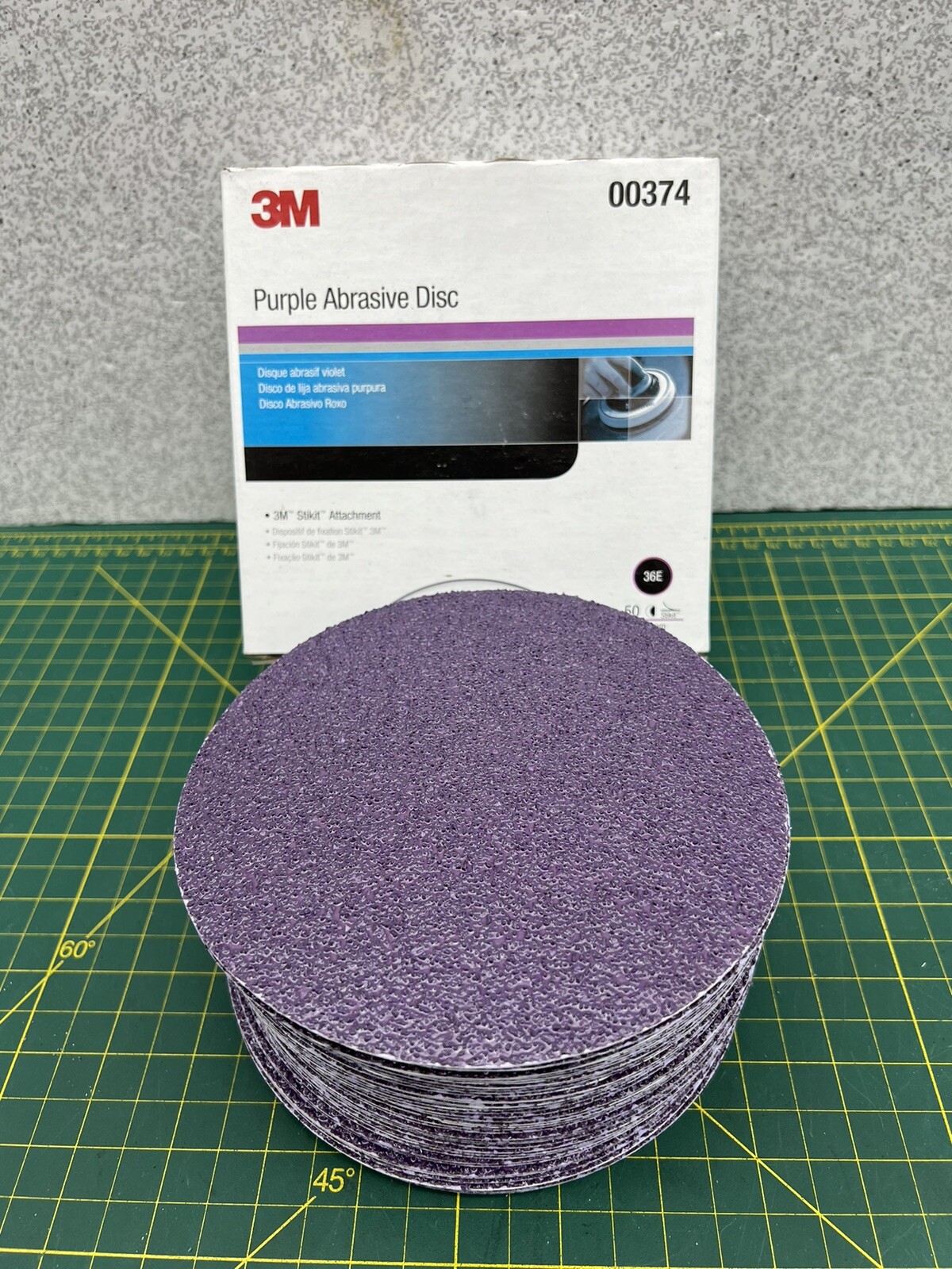 3M 00374 Imperial Purple Stikit Disc, 6 in, 36E, 50 Disc Box – NEW!
