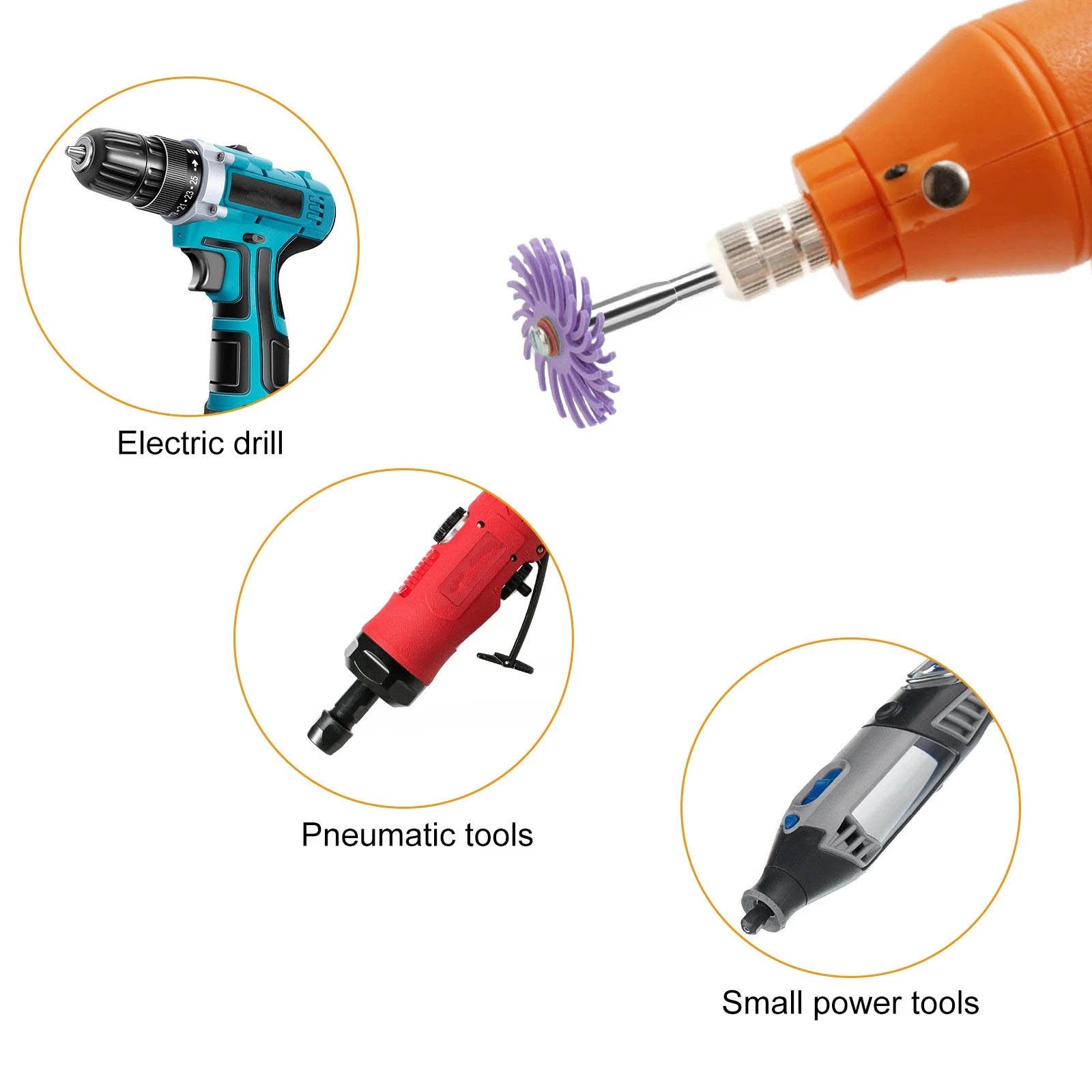 48PCS 80-2500# Diamond Radial Bristle Disc Kit Metal Wood Resin Detailed Finish
