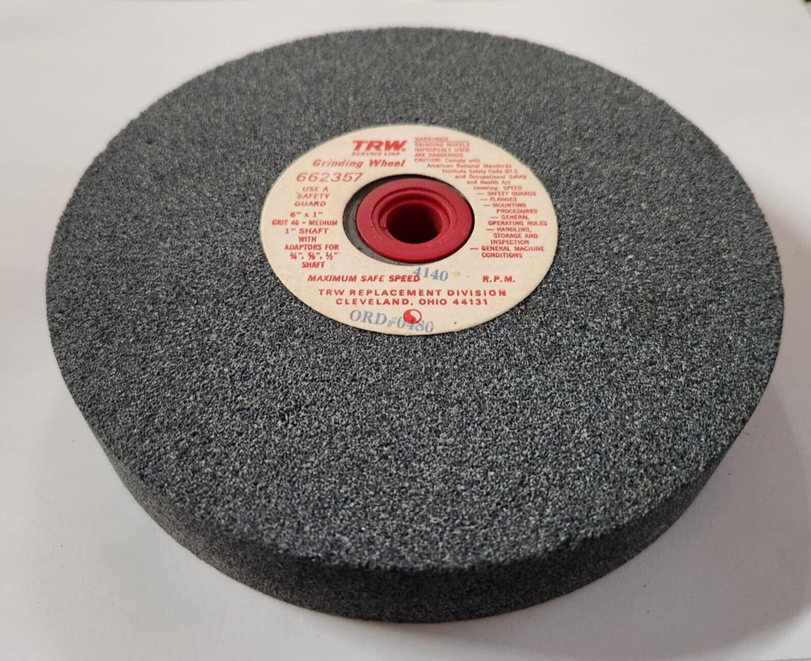 TRW 6″ Multi-Purpose Grinding Wheel 1/2″, 5/8″, 3/4″ Adapter Bushings – USA