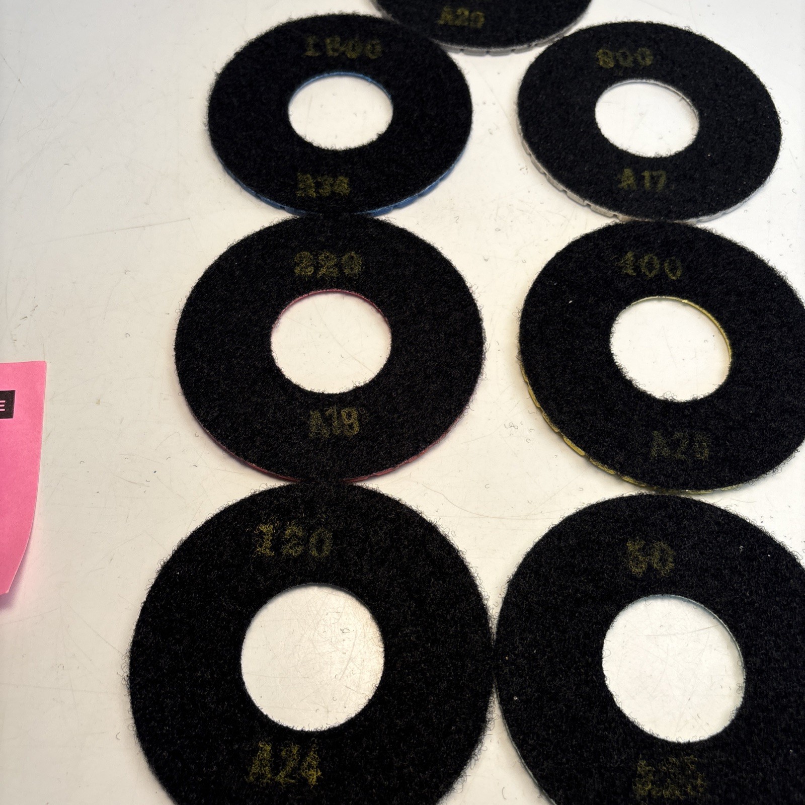 Abrasive Technology Diamond Polishing Pad Set 7 Pc 4” Hook & Loop Unused