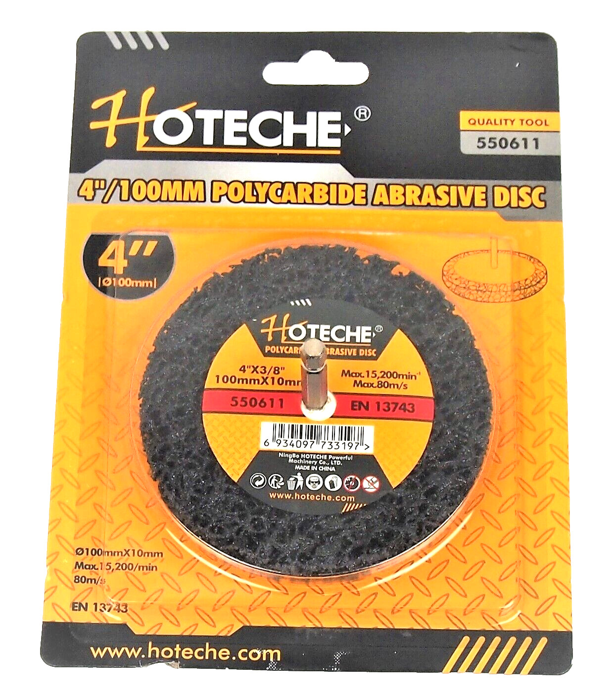 2PC 4″ Shaft Mounted Polycarbide Abrasive Strip Wheel Paint Rust Flaking Removal