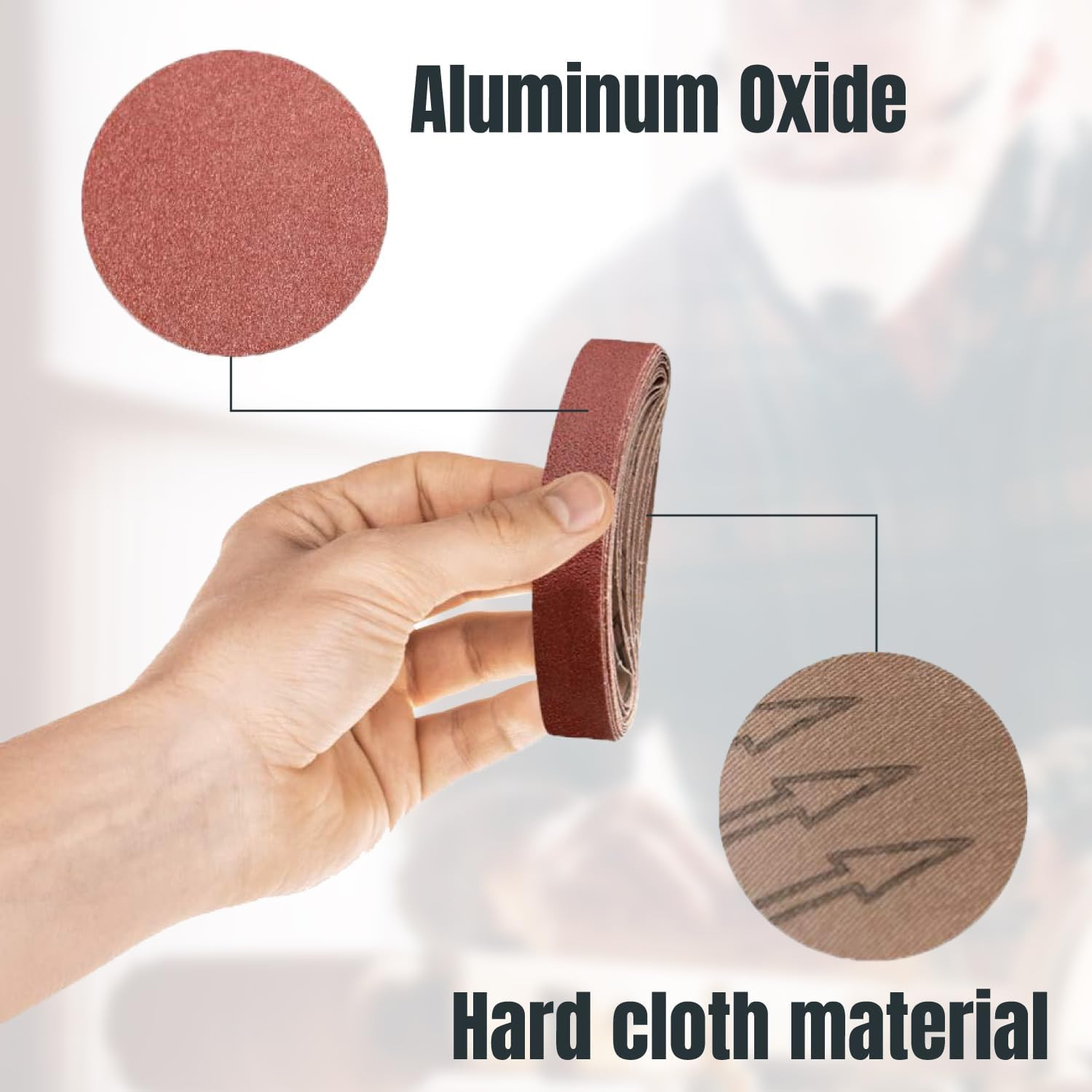 Sanding Belts 3/8 X 13 Inch 40 Grit Aluminum Oxide Air Belt Sander 10 Pack