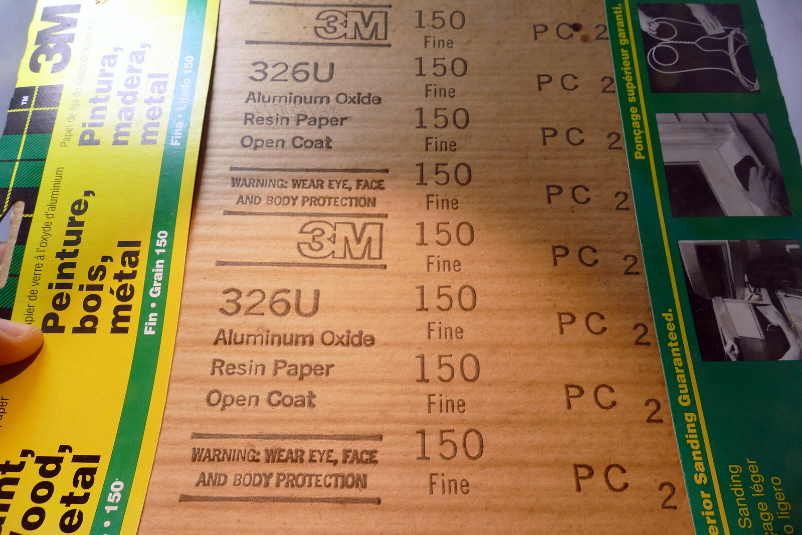 3M 9001NA 9 by 11 9X11″ Inch Aluminum Oxide Sandpaper FINE 150