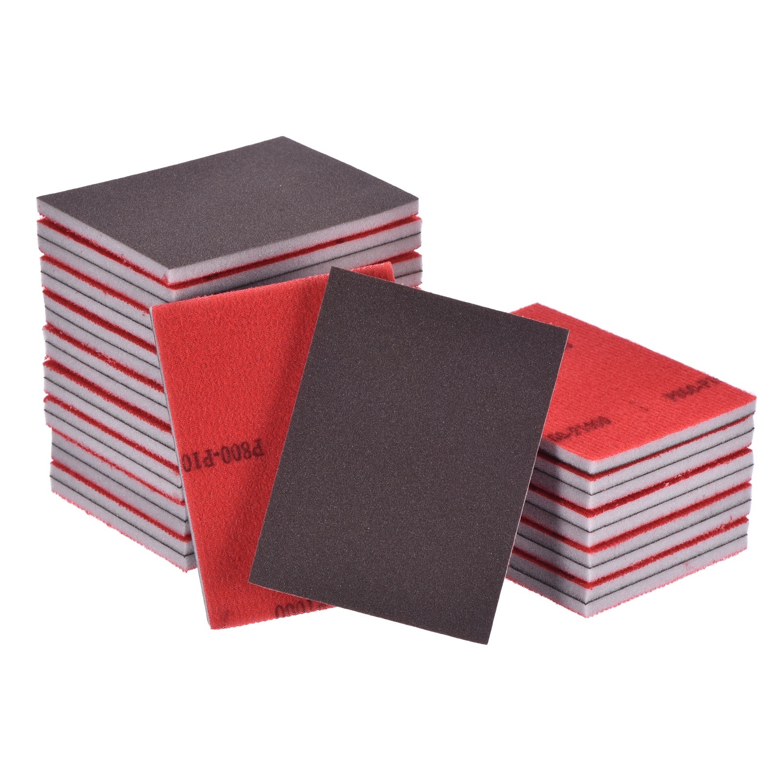 28 Pcs 800-1000 Grit 4 x 2.8 Inch Hook & Loop Foam Sanding Blocks, Black