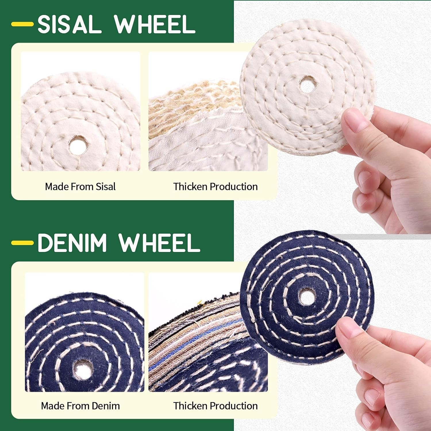 8 Pcs 3 Inches Buffing Polishing Wheel Kit 3 pcs Polish Compound, Soft/Fine/Med