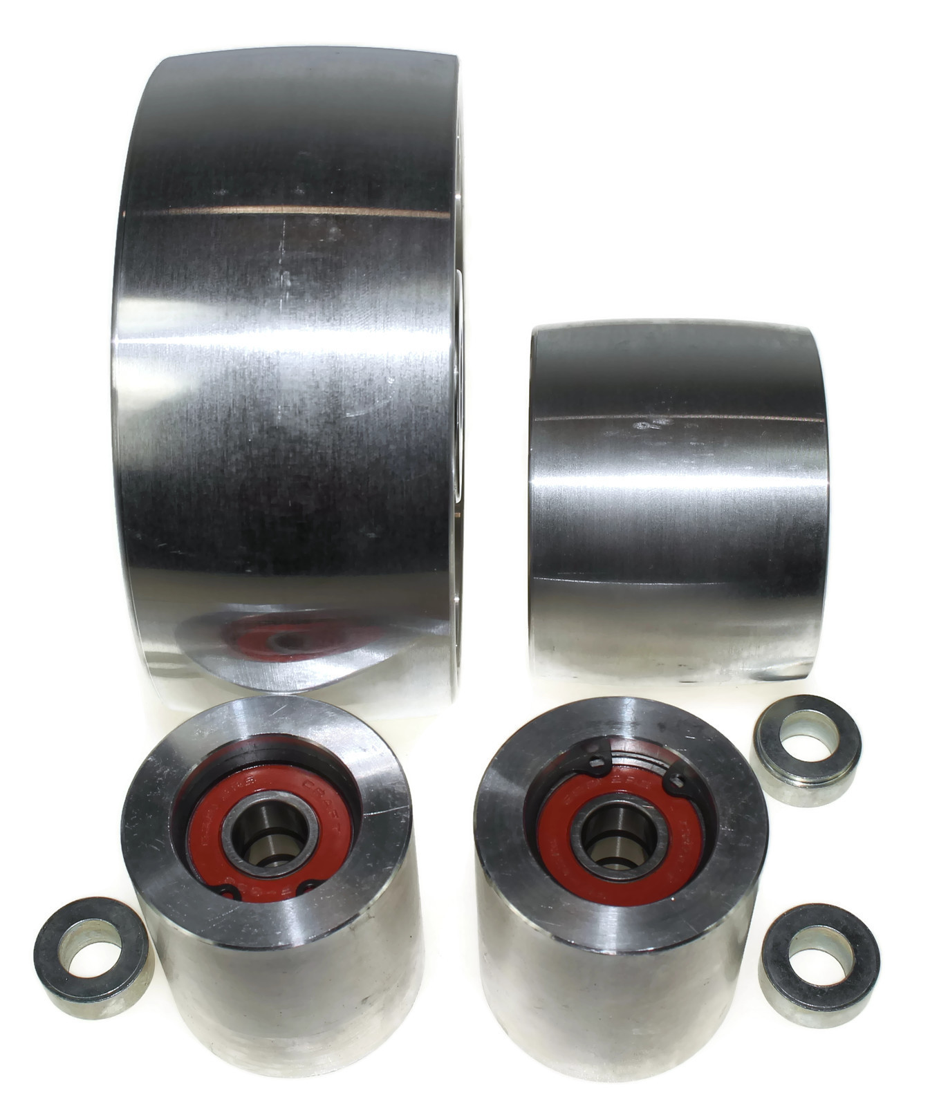 2×72″ Belt Grinder wheels-5″ Drive-19mm shaft, 3″ Track-2″ Idler-Hinge Bracket