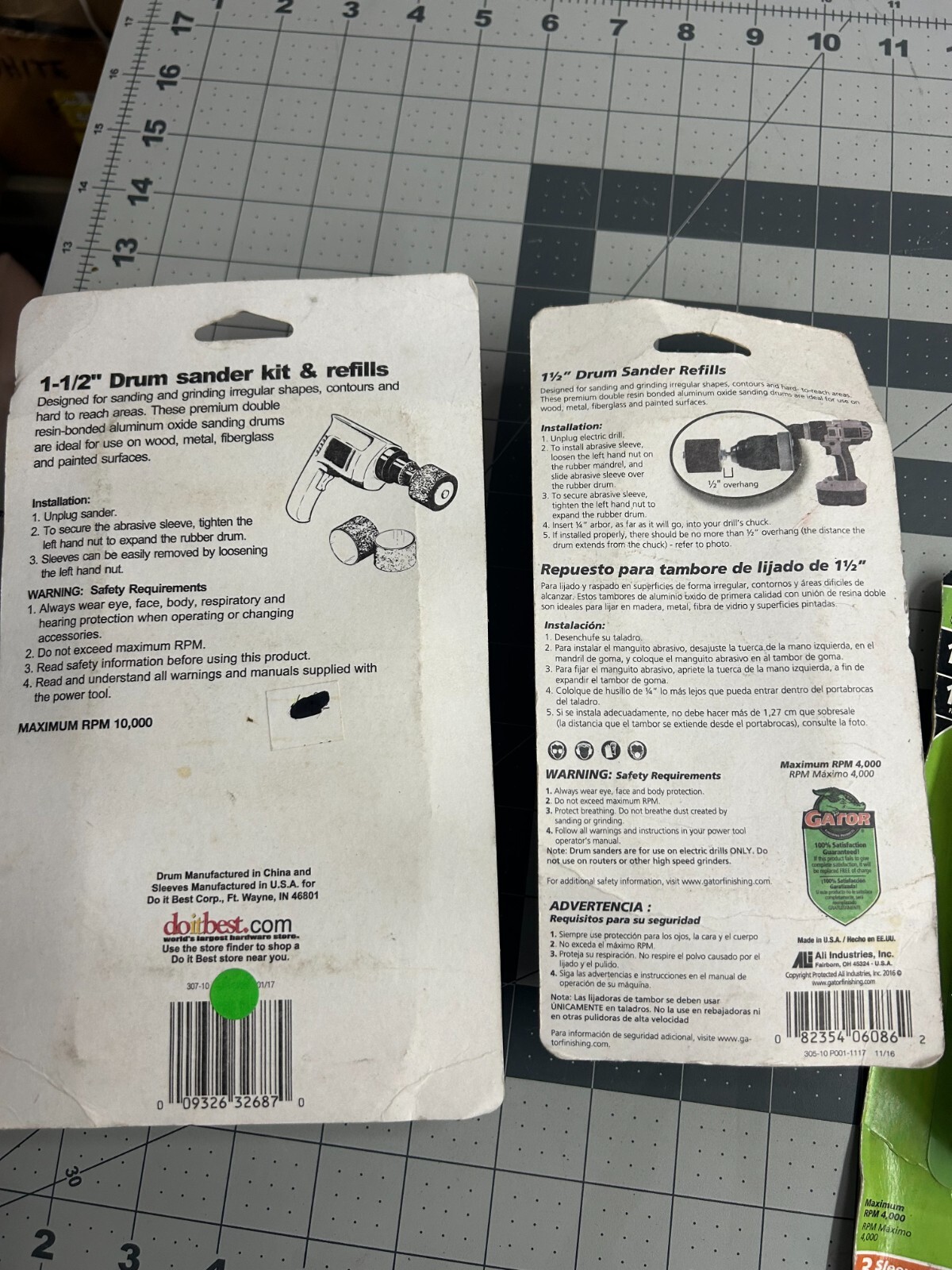 NOS 3-pack lot Do it Best 1-1/2″ Drum Sanding Kit Gator Sleeve refill 120 Grit