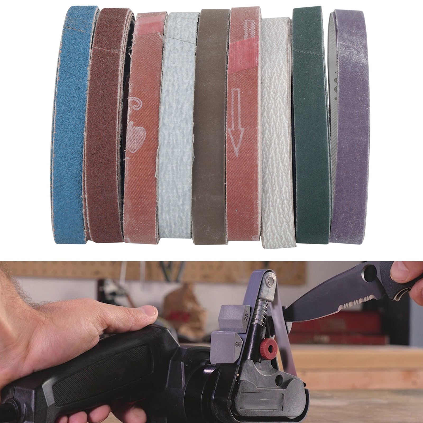 45Pcs 1/2″ X 12″Replacement Sharpener Belt Kit For Work Sharp Knife 80-5000Grit