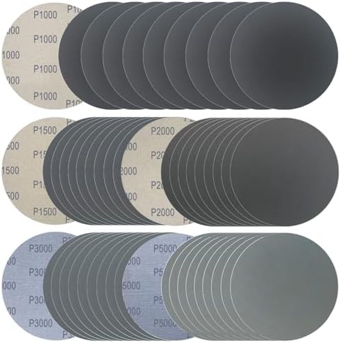 6 Inch 50 Pcs Wet Dry Sanding Discs Hook and Loop 1000-5000 Mixed Grits | 1000 1