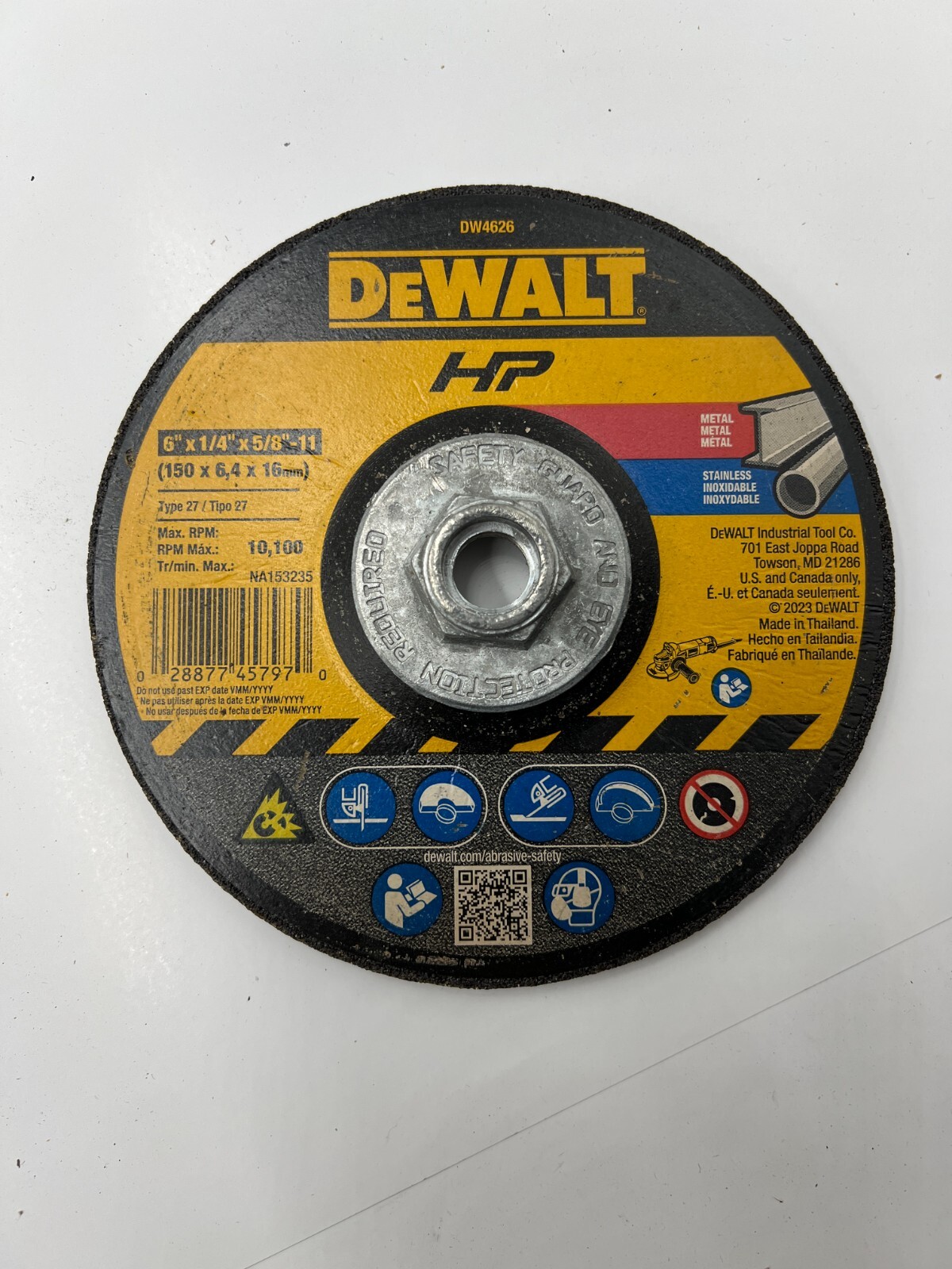 Qty 4 DeWalt OEM Grinding Wheel Metal Type 27 6 “x 1/4″ x 5/8”-11 DW4626