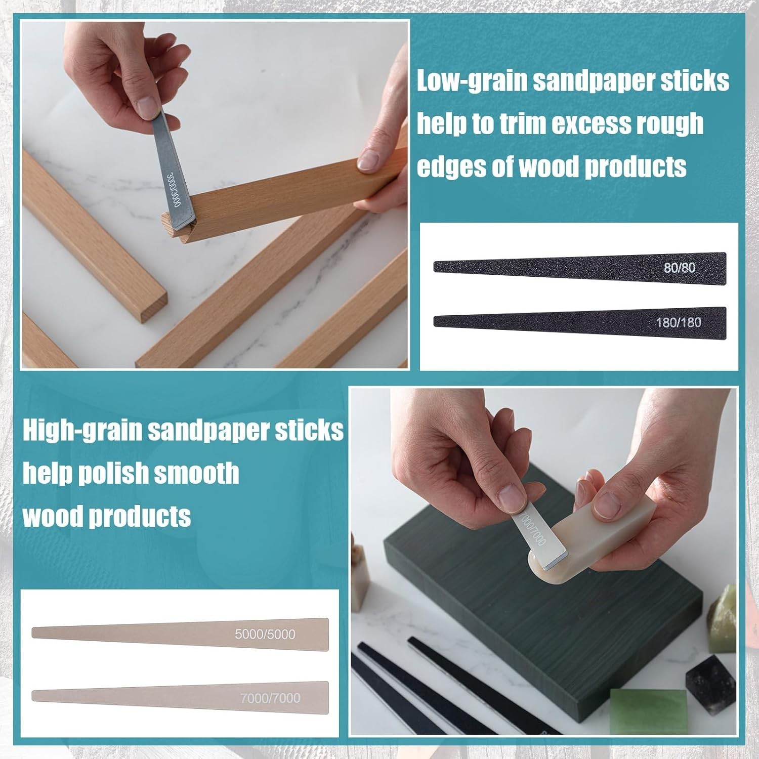 Comprehensive 20-Pcs Sanding Stick Set – Ideal for Wood, Metal & Plastic Crafts