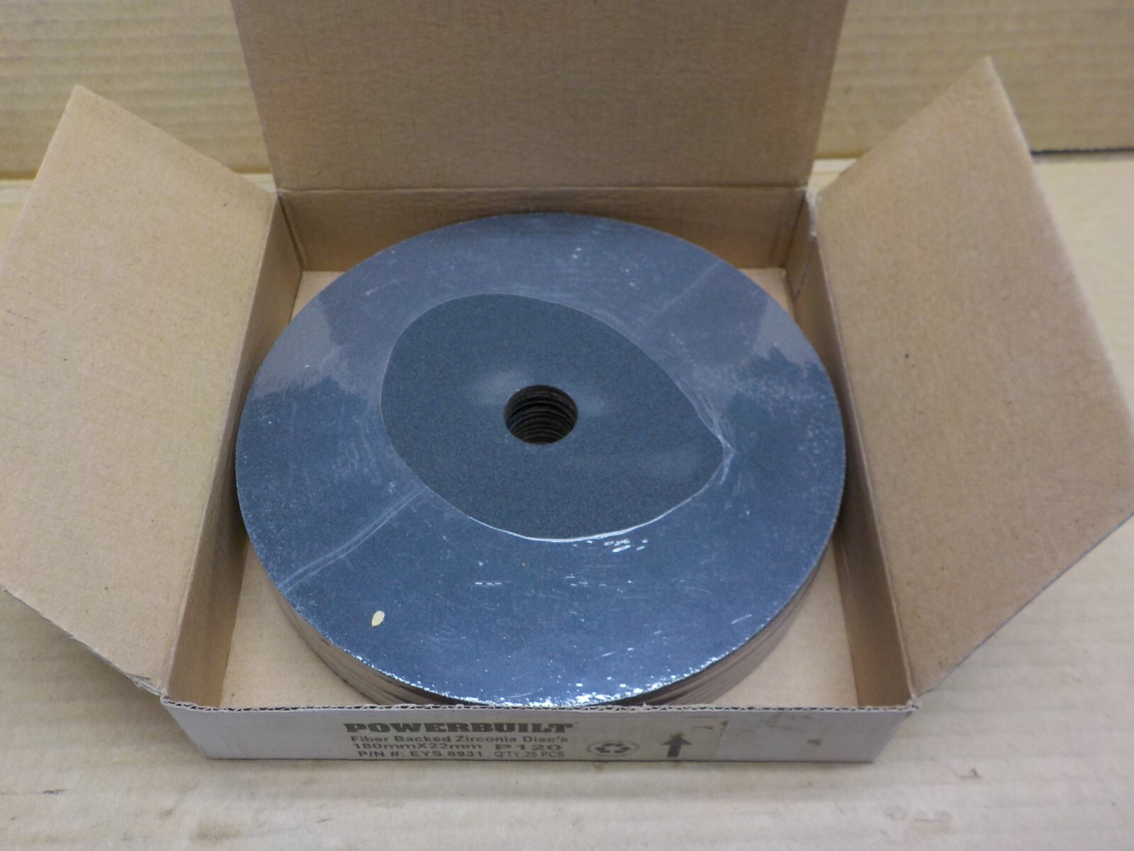 Powerbuilt 180x22mm P120 Zirconia Discs, 25 Pack Sanding Discs,