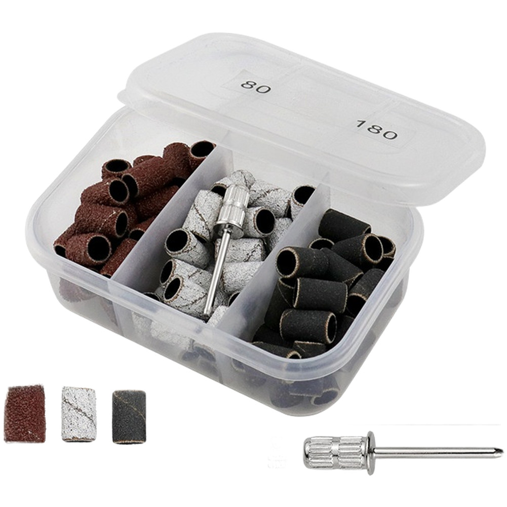 Nail Drill Sanding Bands 75 Pcs 80 120 180 Grit Resin Abrasive for Manicure Use