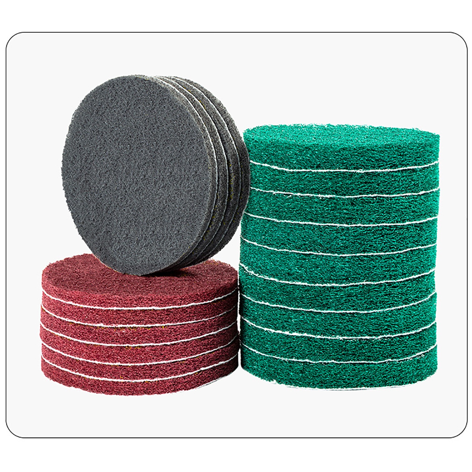 3″~7″ Nylon Fiber Scouring Pads Hook & Loop Abrasive Cleaning Pad 240~3000 Grit