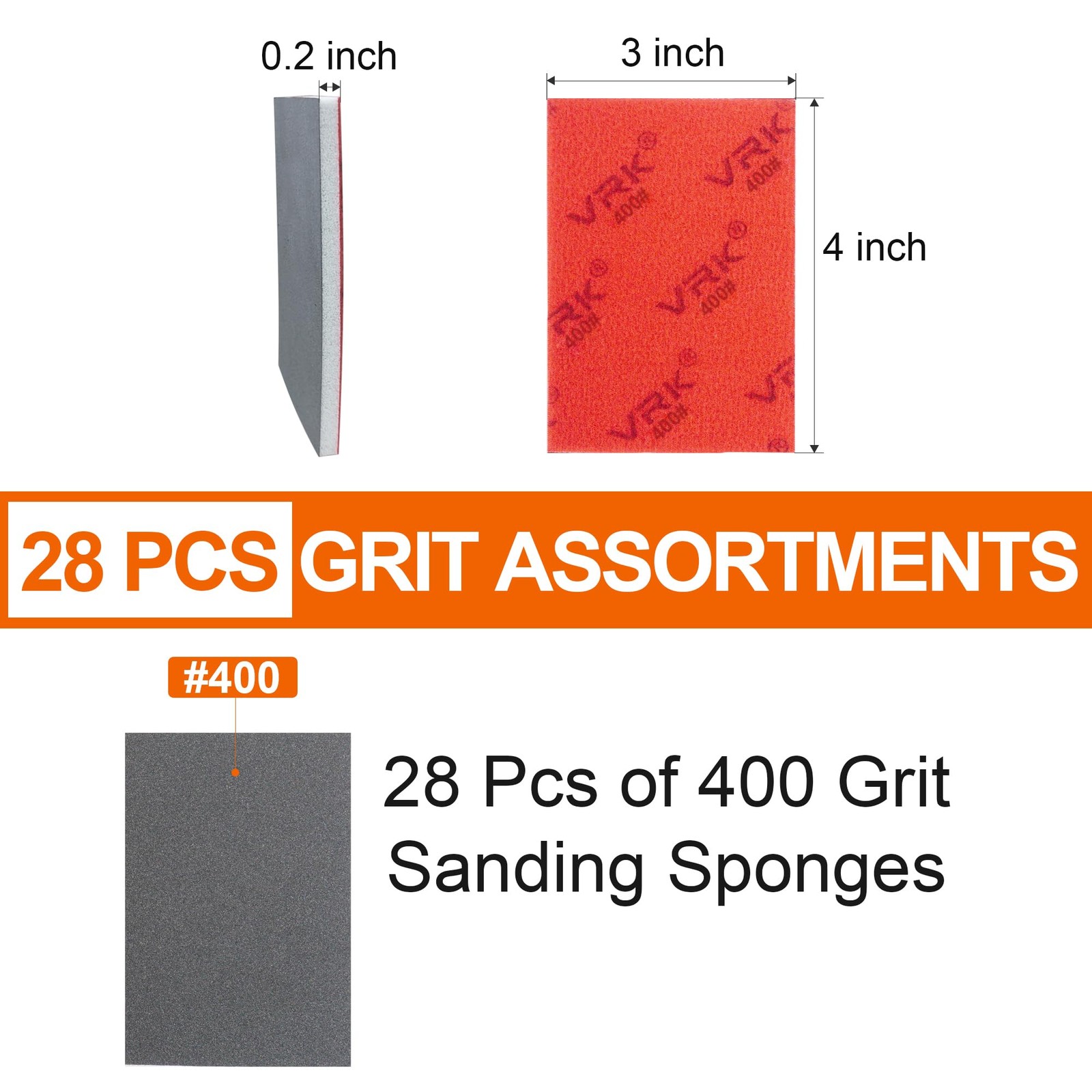 28 PCS 400 Grit Sanding Sponge Ultra Fine Sandpaper Wet Dry Foam Block Auto