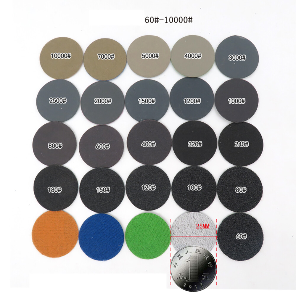 60-10000Grit 2inch 50mm Round Sandpaper Pads Sanding Disc Wet Dry Flocking Disc