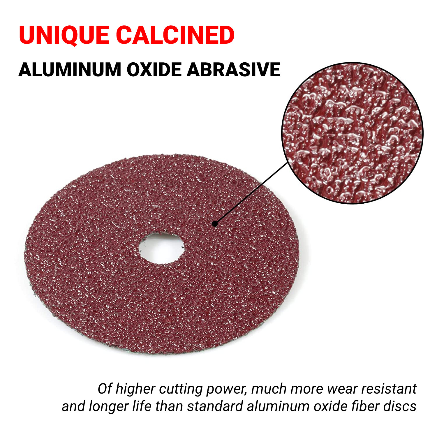 50x 5″ Calcined A/O Resin Fiber Disc 24 36 60 80 120 Grit Sanding Grinding Discs