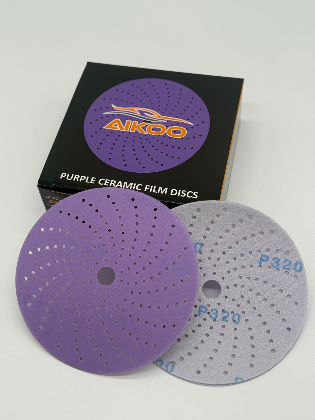AIKOO 6″ Hook & Loop Ceramic Multi-hole Sanding Discs Orbital DA Sanders Paper