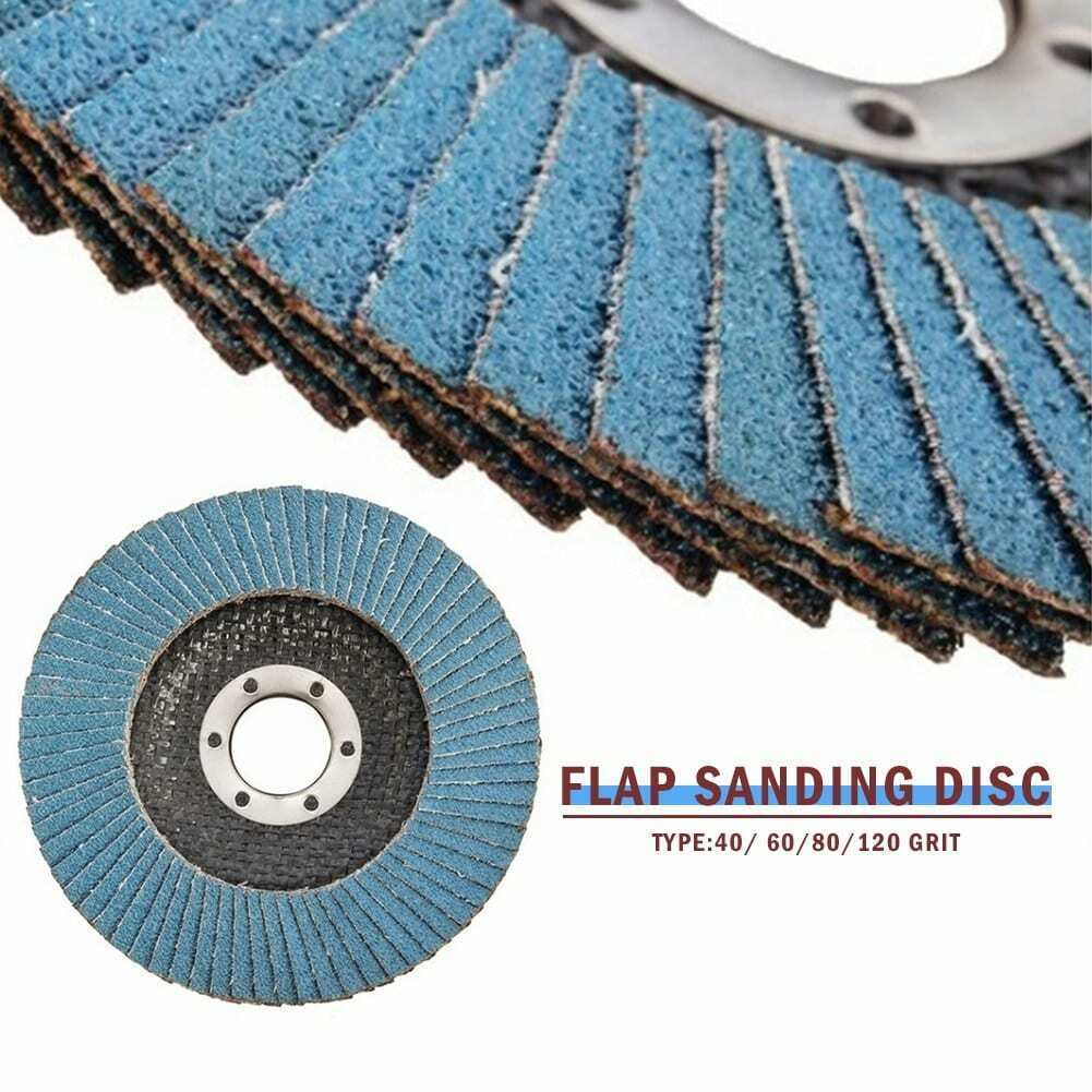 10 Pack 4.5″ x 7/8″ Blue Zirconia Flap Disc 36 Grit Type 29 115MM Grinding Wheel
