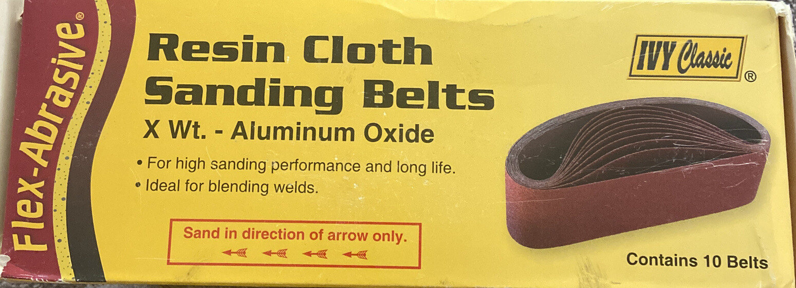 Sending belts,x Wt aluminum oxide,ivy clssic,36 extra coarse,10 belts,Resin Clot