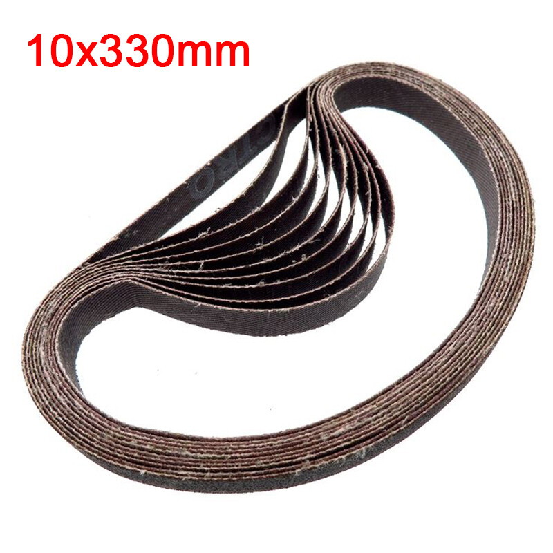 10x330mm Sanding Belt For Metal Wood Grinding Abrasive Belts 60/80/120/240 Grit