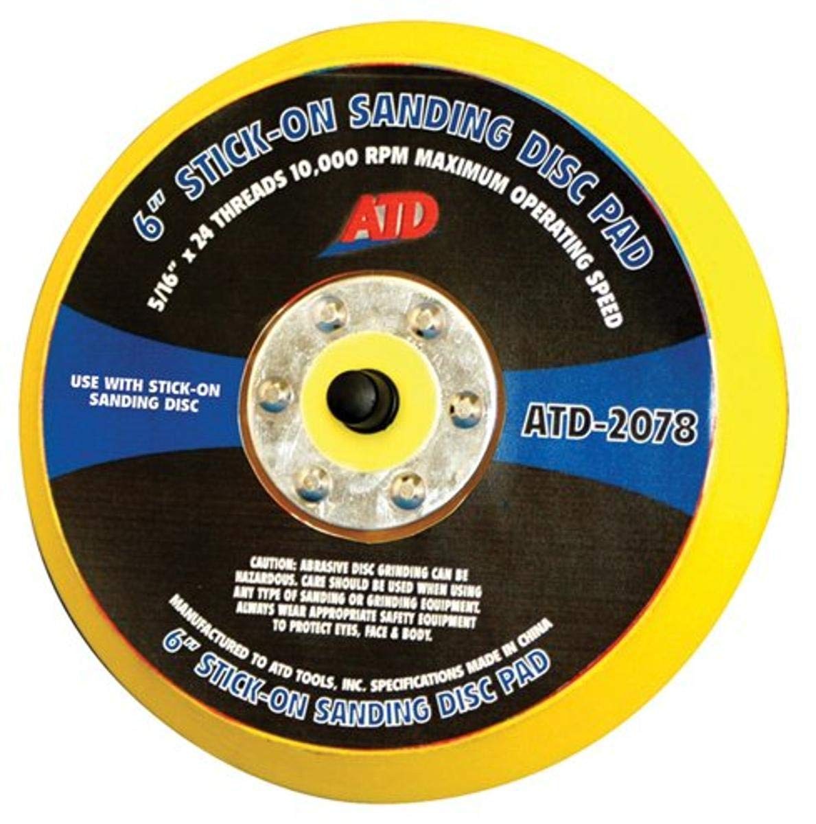 ATD Tools 2078 6″ Stick-on Sanding Disc Pad 6 inches
