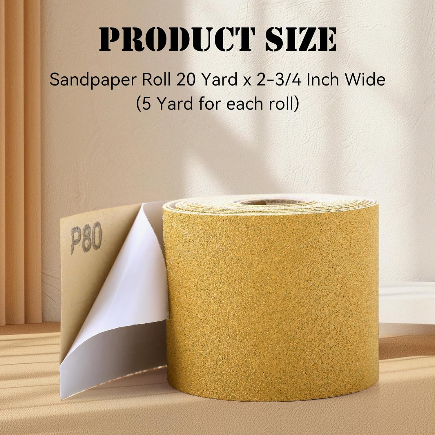 8 Rolls 40 Yards 80, 120, 220, 320 Grit Continuous Sandpaper Roll 2-3/4″ Wide