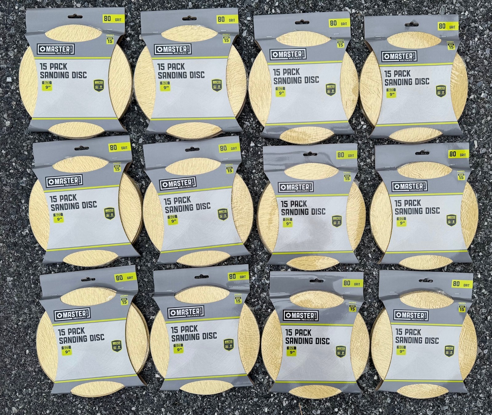 Master Mechanic 9″ 80 Grit Sanding Discs (180 Count) Drywall Hook and Loop