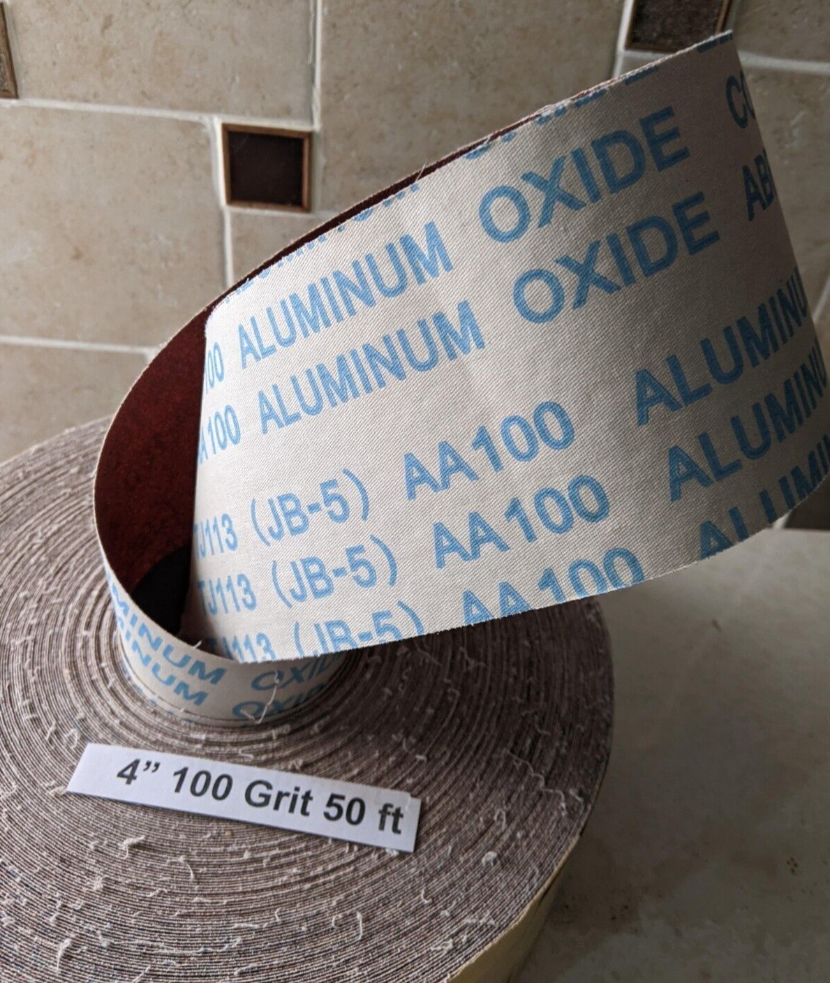 50ft-#100 Emery Cloth Roll Polishing Sandpaper Metalwork Abrasive Woodworking