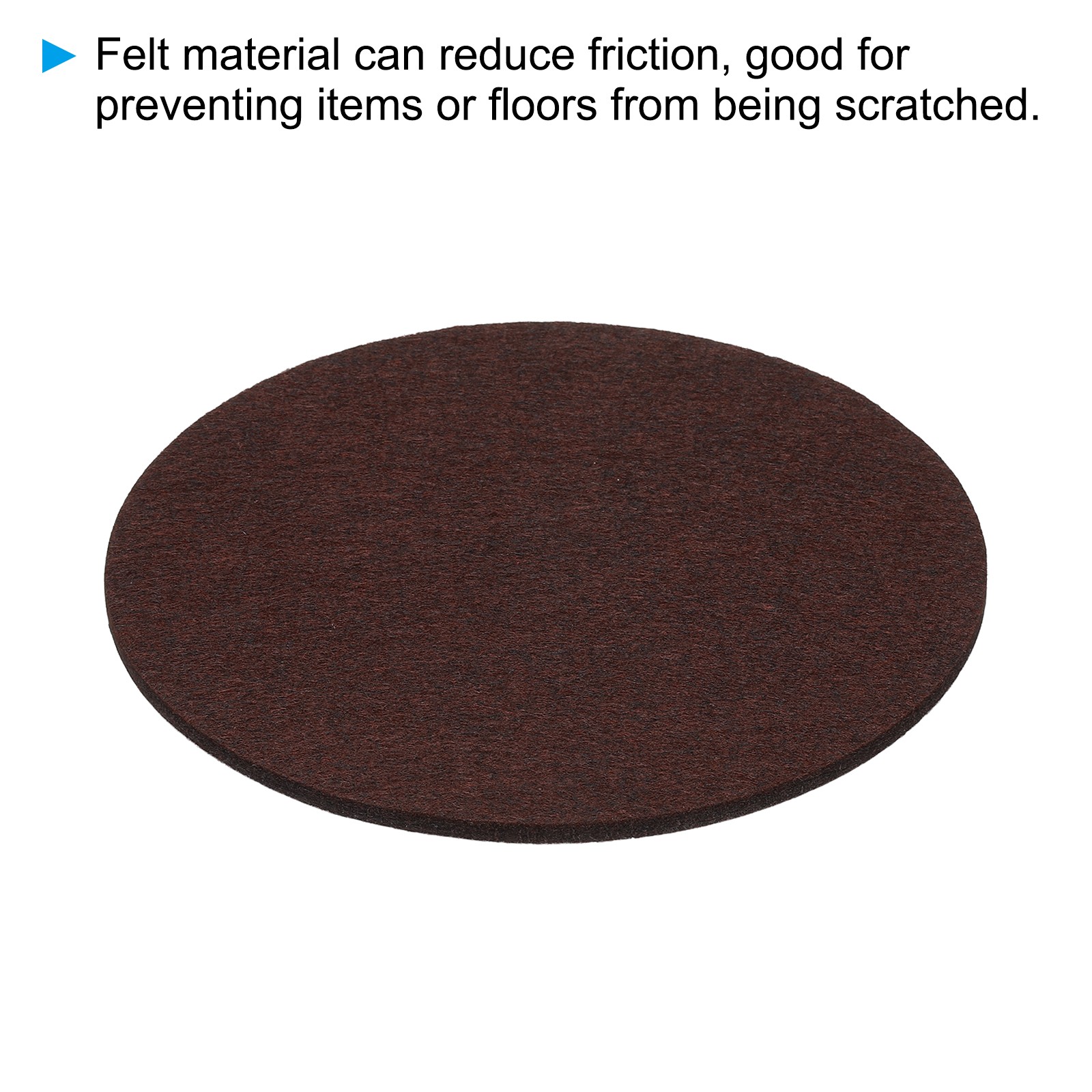 7.9″ Diameter Adhesive Non-Slip Backed Felt, 5mm Thickness, Brown
