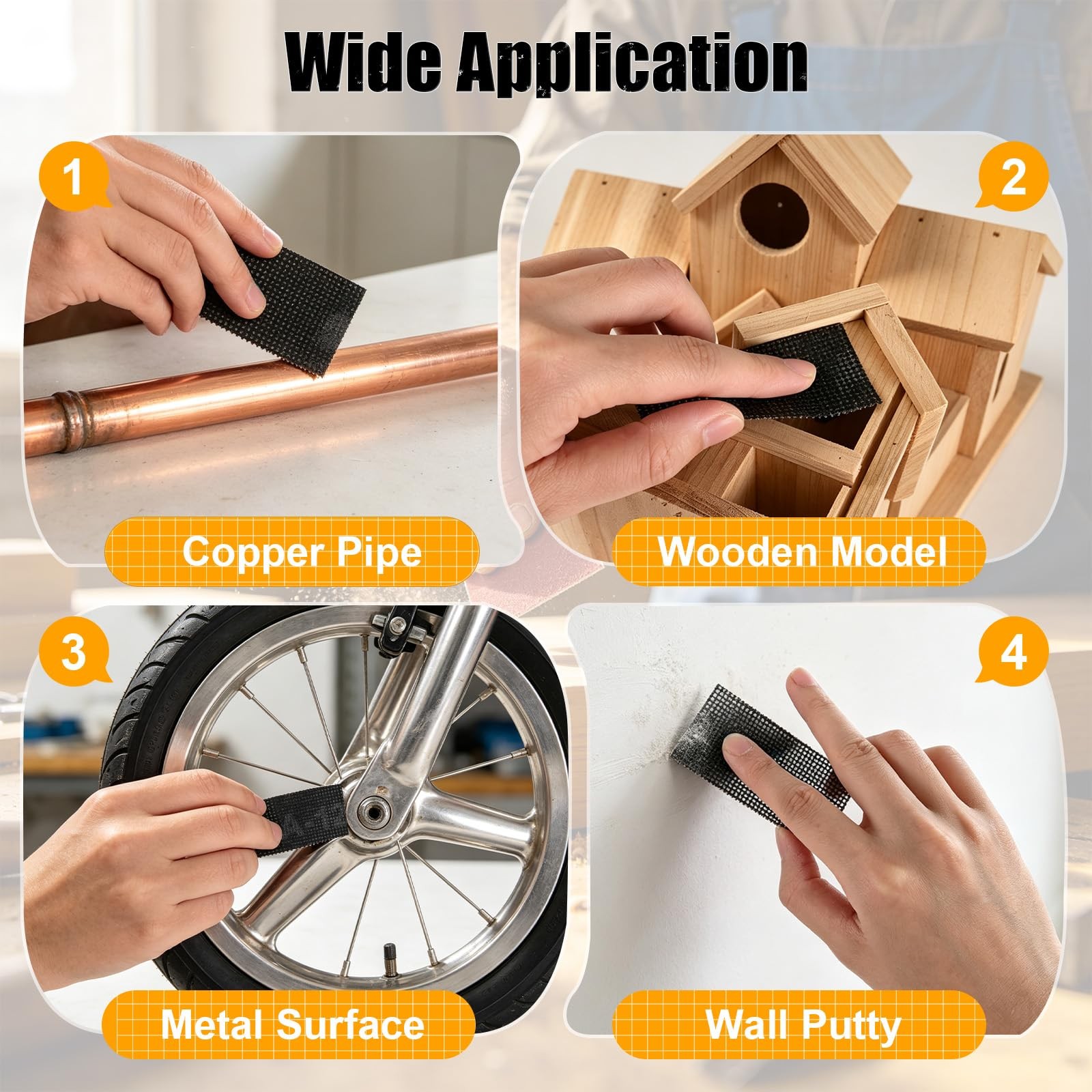 Shineboc 180 Grit Mesh Sandpaper Roll, 1-1/2″ x 5 38mmx5m, 180Grit 5-1/2yd