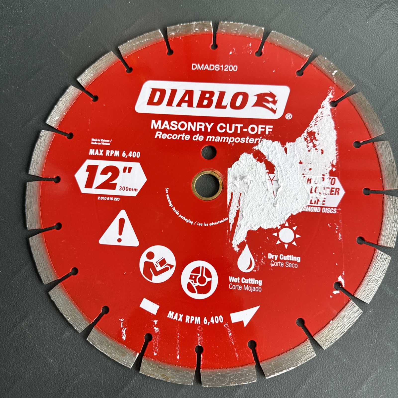 DIABLO 12 in. Diamond Segmented Cut-Off Discs for Masonry See Images And Descrip