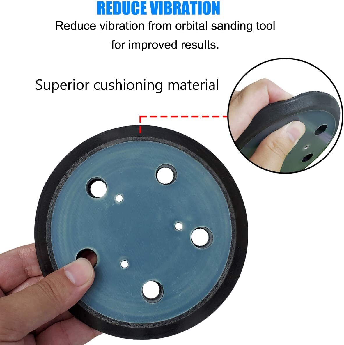 2x 5 Inch 5 Hole Hook & Loop Sander Pad For Porter Cable 13904 13909 333 334 332