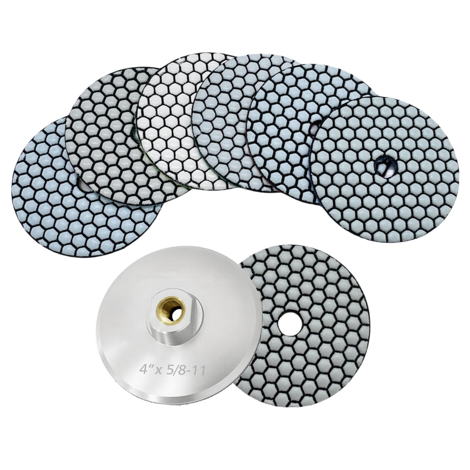 ComeFloor Dry Diamond Polishing Pads for Granite Marble Stone 4 Inch Set 7…