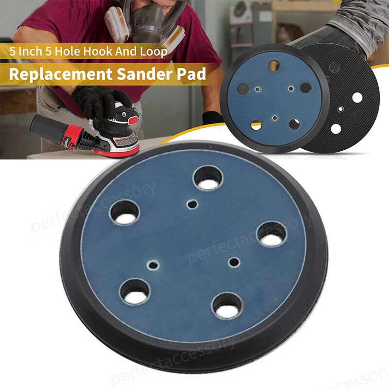 For Porter Cable 13904 13909 333 334 332 5″ 5-Hole Hook & Loop Orbit Sander Pad