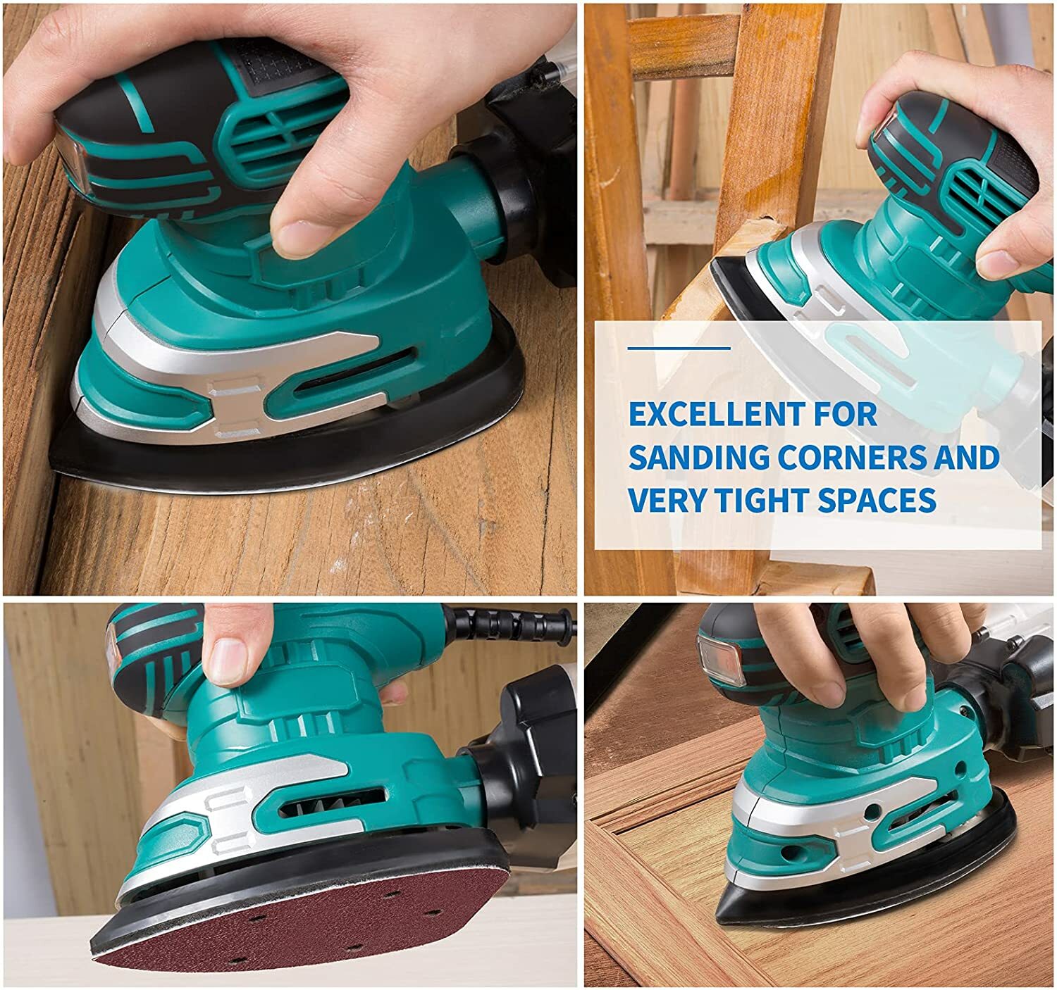 100PCS 40 80 120 180 240 Grit Mouse Detail Sander Sandpaper Sheets Sanding Pads