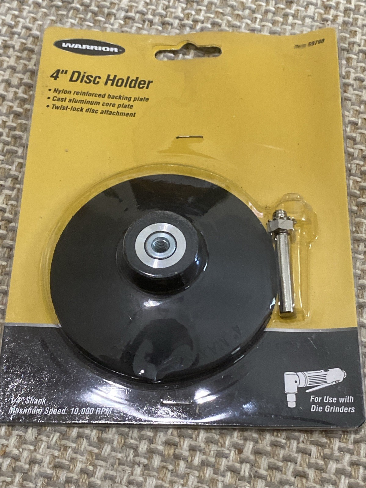 4″ Disc Holder W/ 1/4″ Shank Twist-lock Attach Conditioning Sanding Disc Warrior