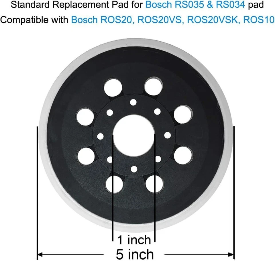 2 Pack 5 Inch 8 Hole Hook & Loop Replacement Sander Pad for 5″ Bosch ROS20VS,