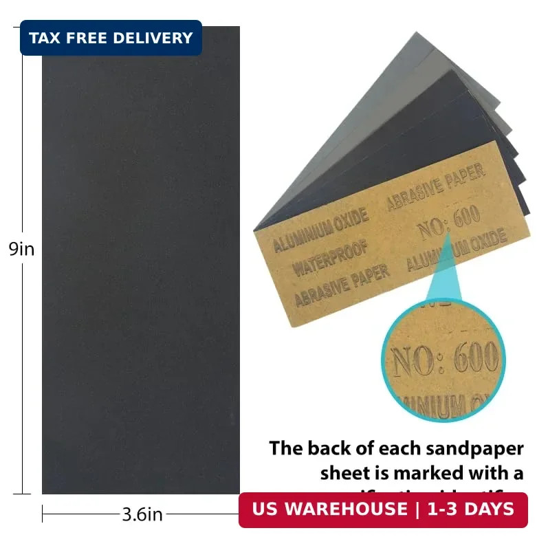 24 PCS Sand Paper, Wet Dry Sand Paper Variety Pack Sandpaper 12 Grits Assorted f