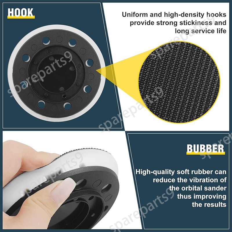 5″ 8-Holes 492280 Hard Sanding Pad for festool ETS 125, ES 125, ETSC 125 Sanders