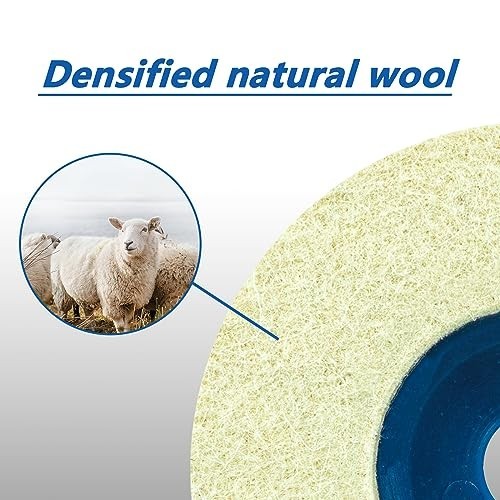 10 Pcs 4.5″ Wool Felt Polishing Wheel Discs for Angle Grinder – Metal, Stone, Ca
